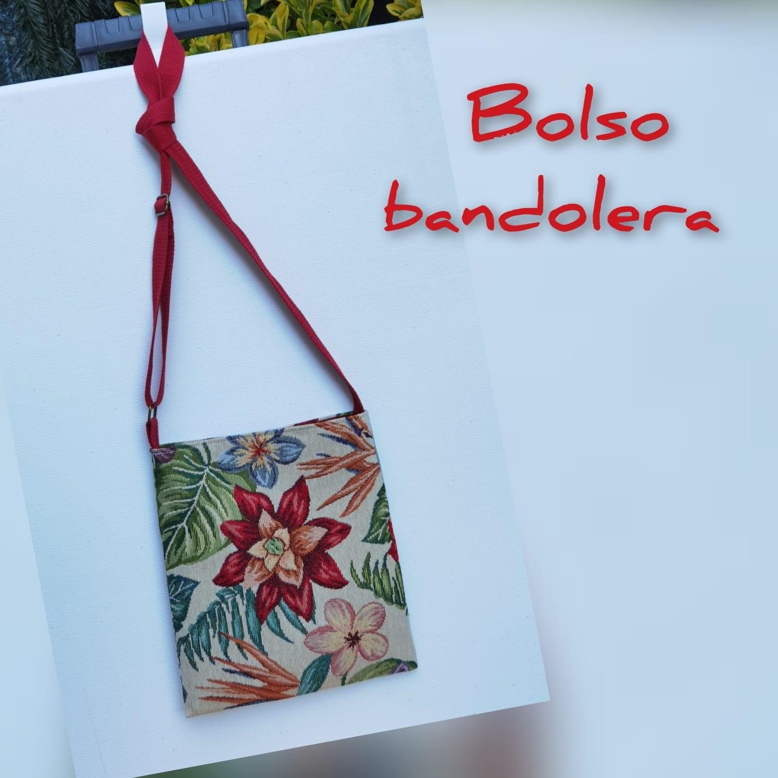 Bolso bandolera de tejido gobelino de flores