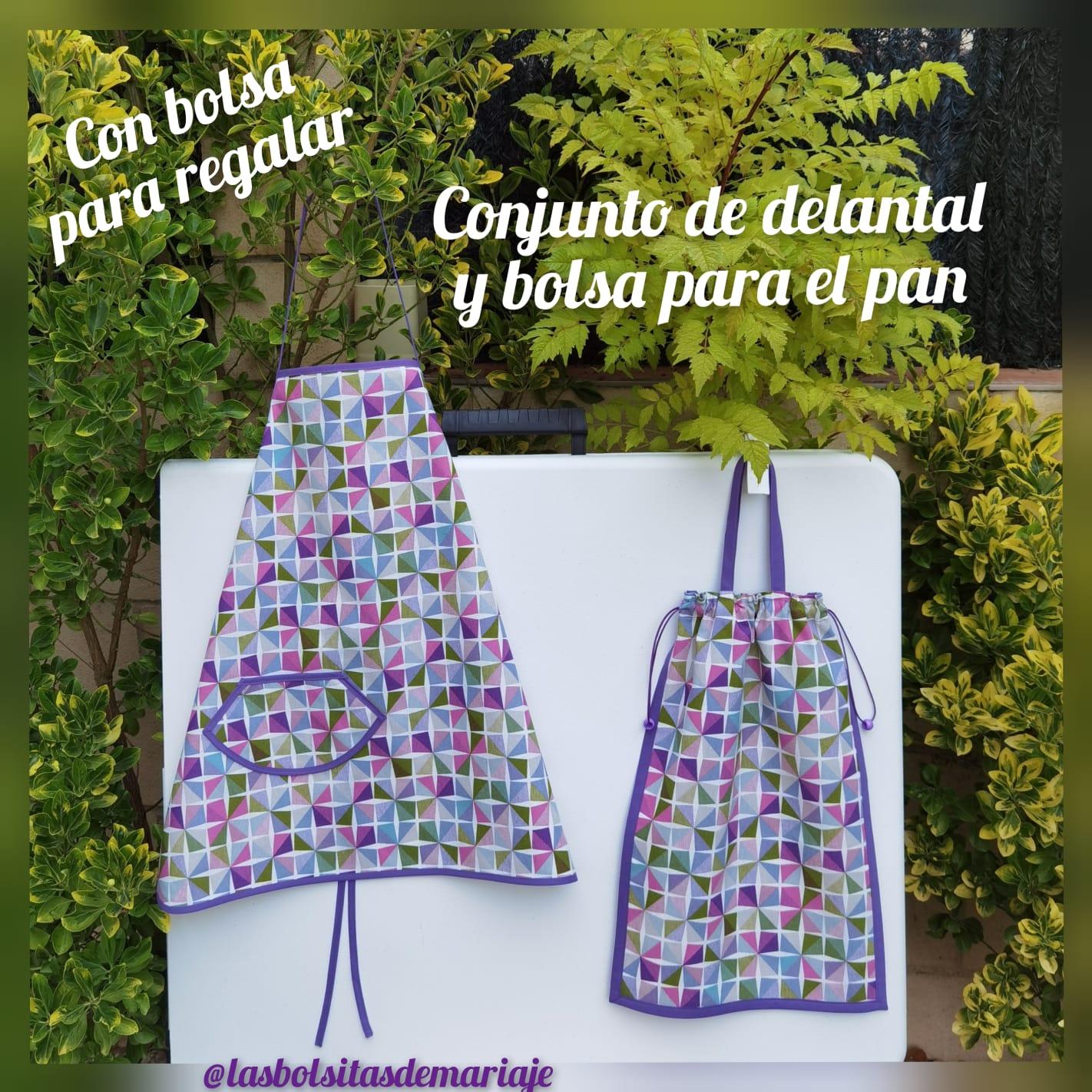 Delantal, bolsa de pan con bolsa regalo