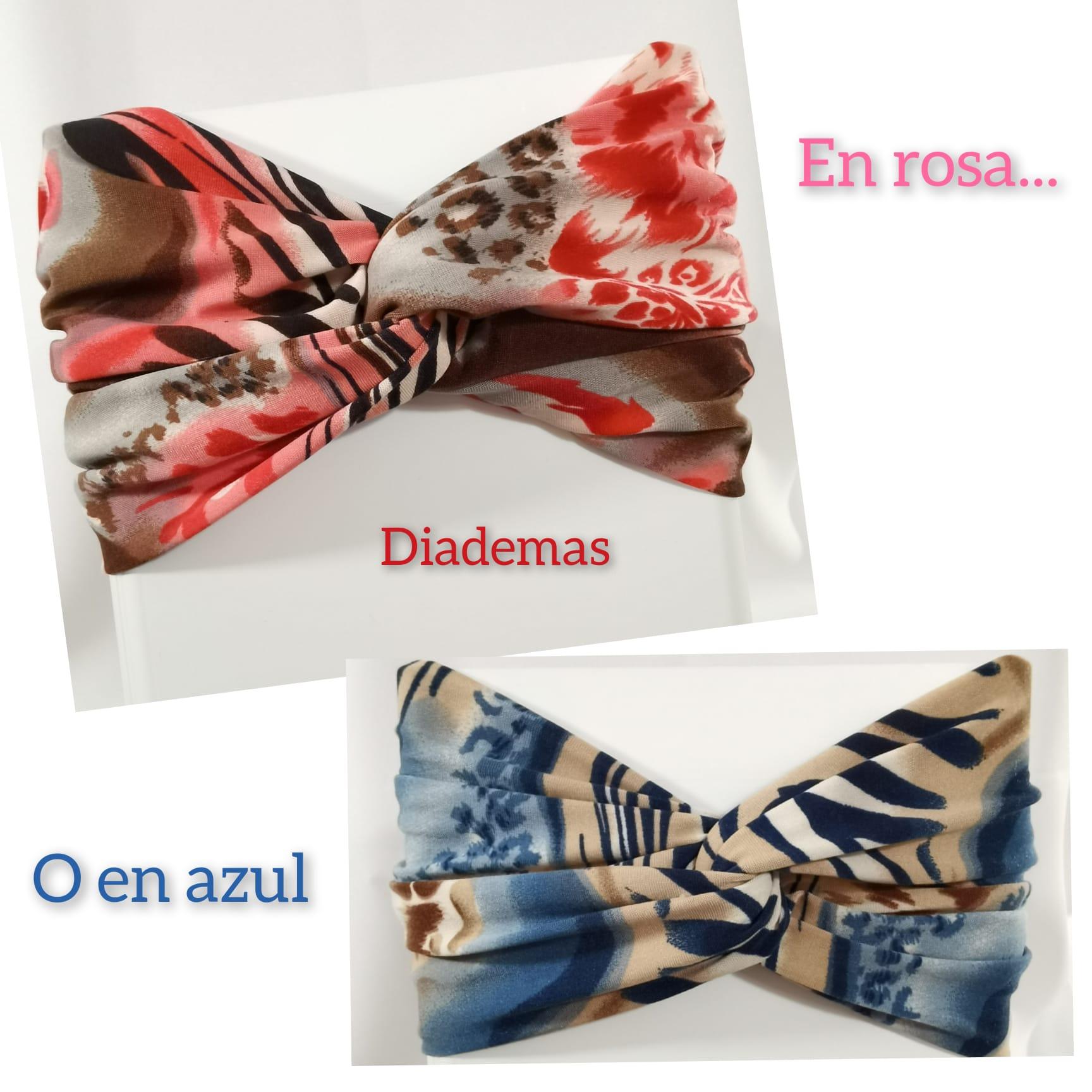 Diadema de punto elástico en rosa o azul